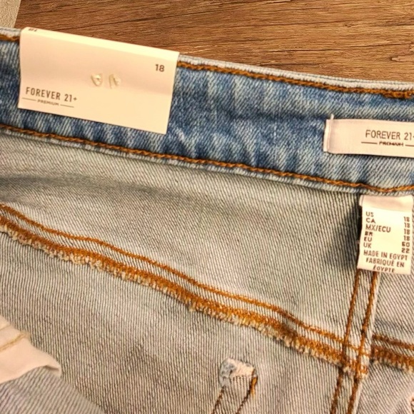 Forever 21 Light Blue Distressed Jean Shorts - Picture 8 of 9